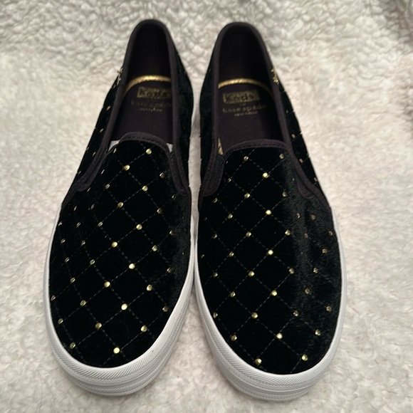 Keds X Kate Spade New York Double Decker Quilted Velvet Sneakers size 8 - Picture 1 of 9